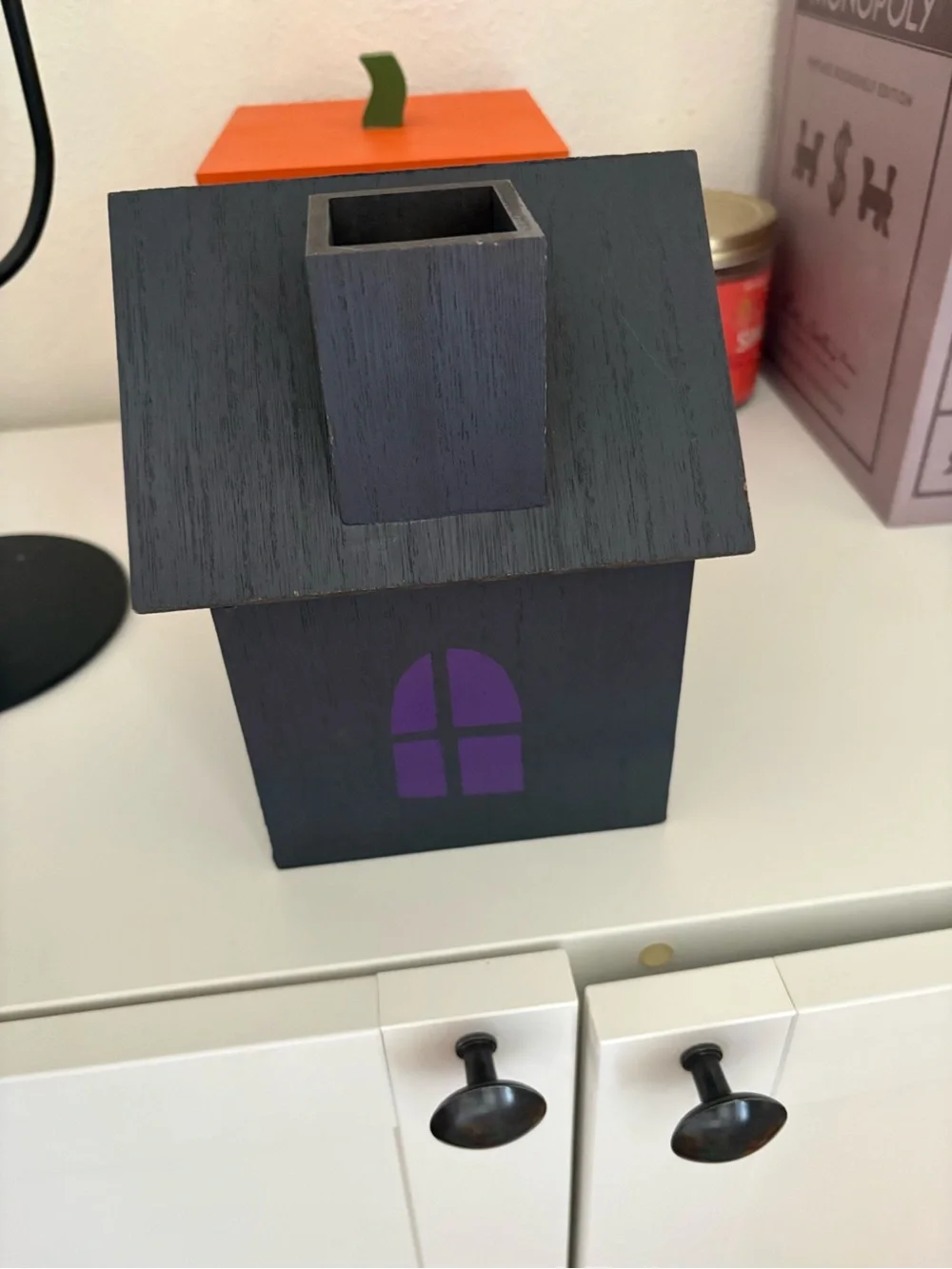 Target Bullseye Playground Haunted House Halloween Wood Tissue Holder Box New
